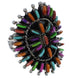 Southwest Needlepoint Multicolor Silver Ring Size 5-3/4 PX43603
